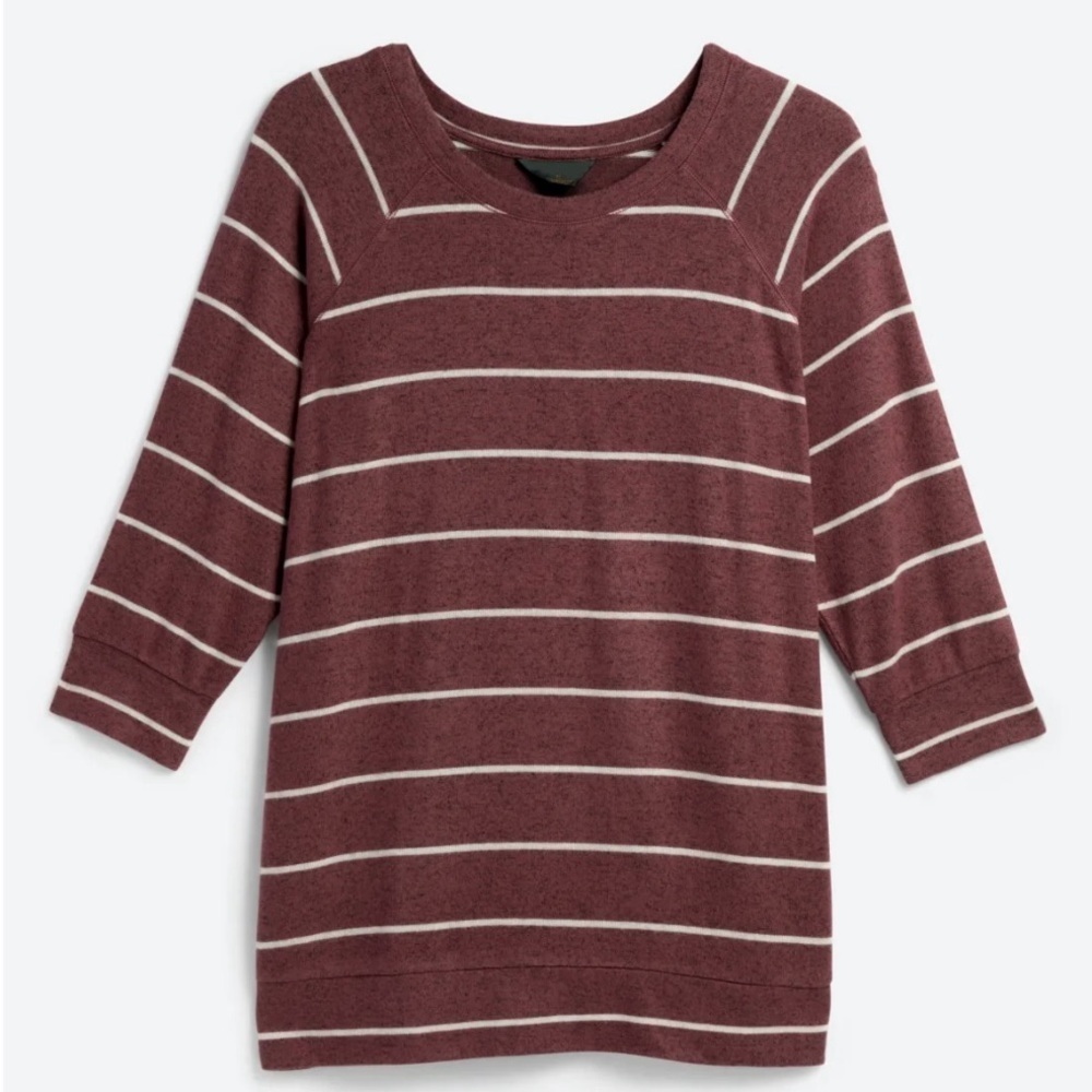 Burgundy Nautical Boat Neck Sweater
